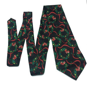 Men’s Vintage Steven Harris Christmas Wreath Neck Tie